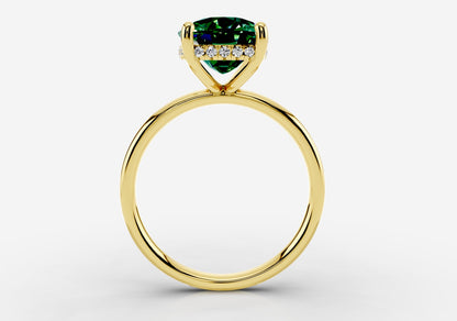 4 Carat Fancy Vivid Green Diamond with Hidden Halo