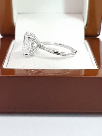 Attention Swifties! HUGE 5.05 Ct, Cushion Cut, LG Diamond & Hidden Halo Engagement Ring