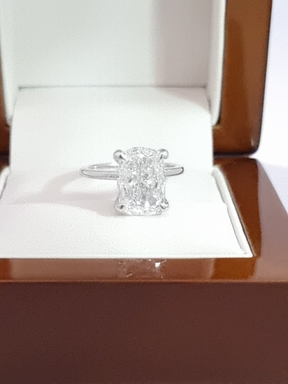 Attention Swifties! HUGE 5.05 Ct, Cushion Cut, LG Diamond & Hidden Halo Engagement Ring