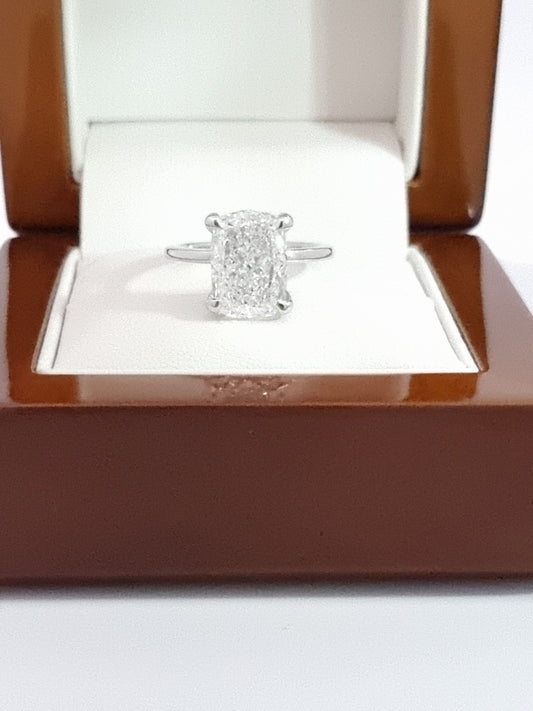 Attention Swifties! HUGE 5.05 Ct, Cushion Cut, LG Diamond & Hidden Halo Engagement Ring