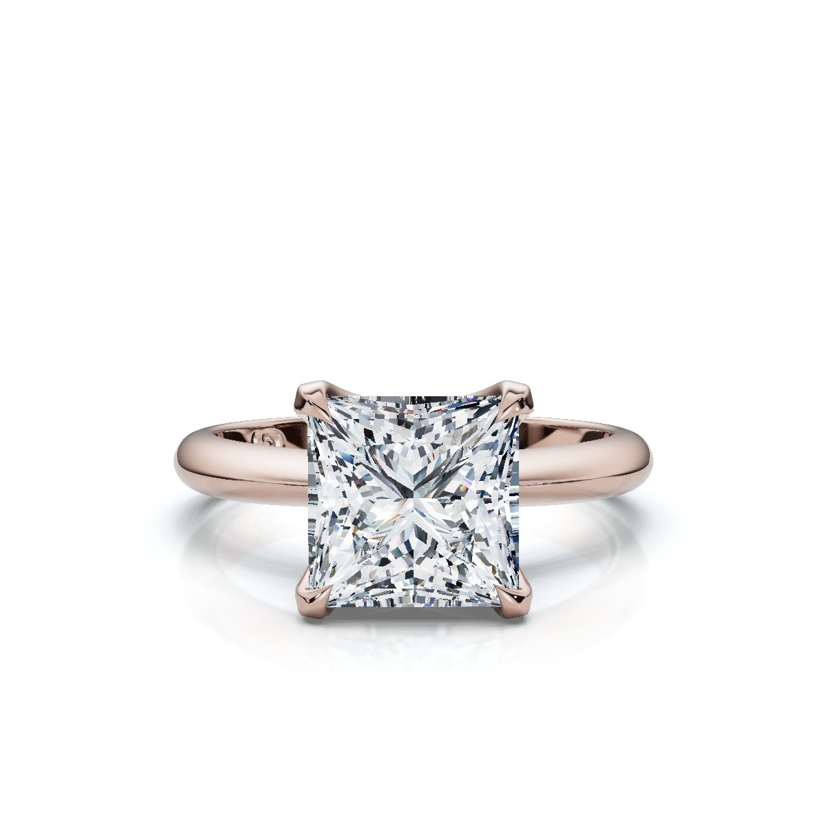 18K/Platinum Princess Cut Knife Edge