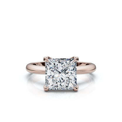 18K/Platinum Princess Cut Knife Edge