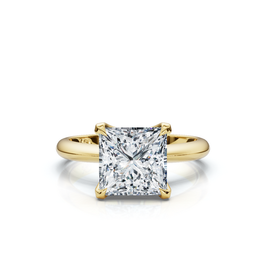 18K/Platinum Princess Cut Knife Edge