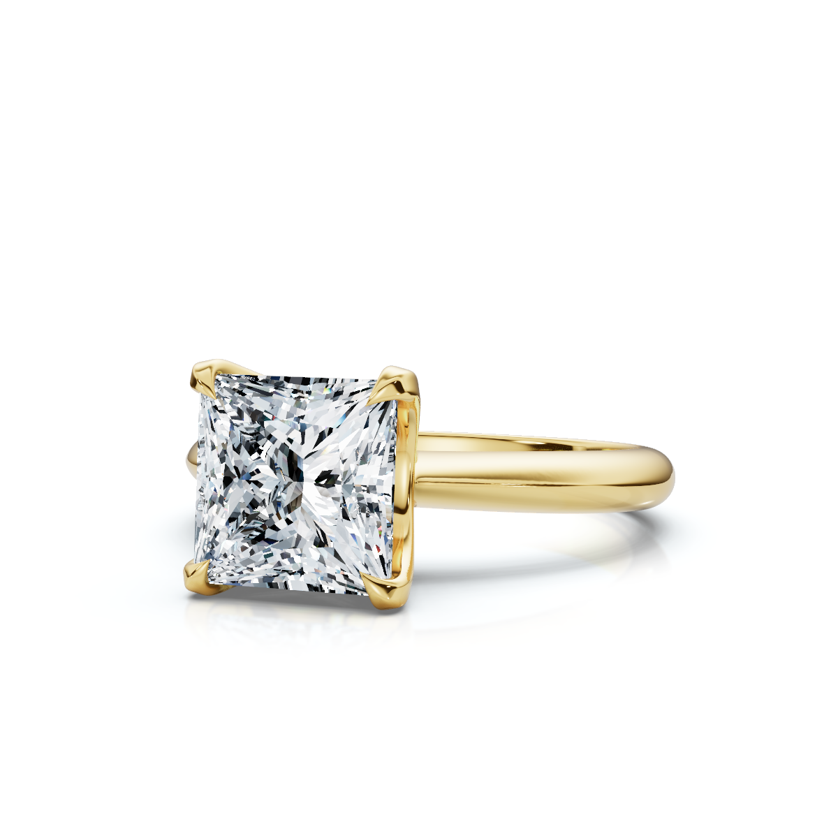 18K/Platinum Princess Cut Knife Edge