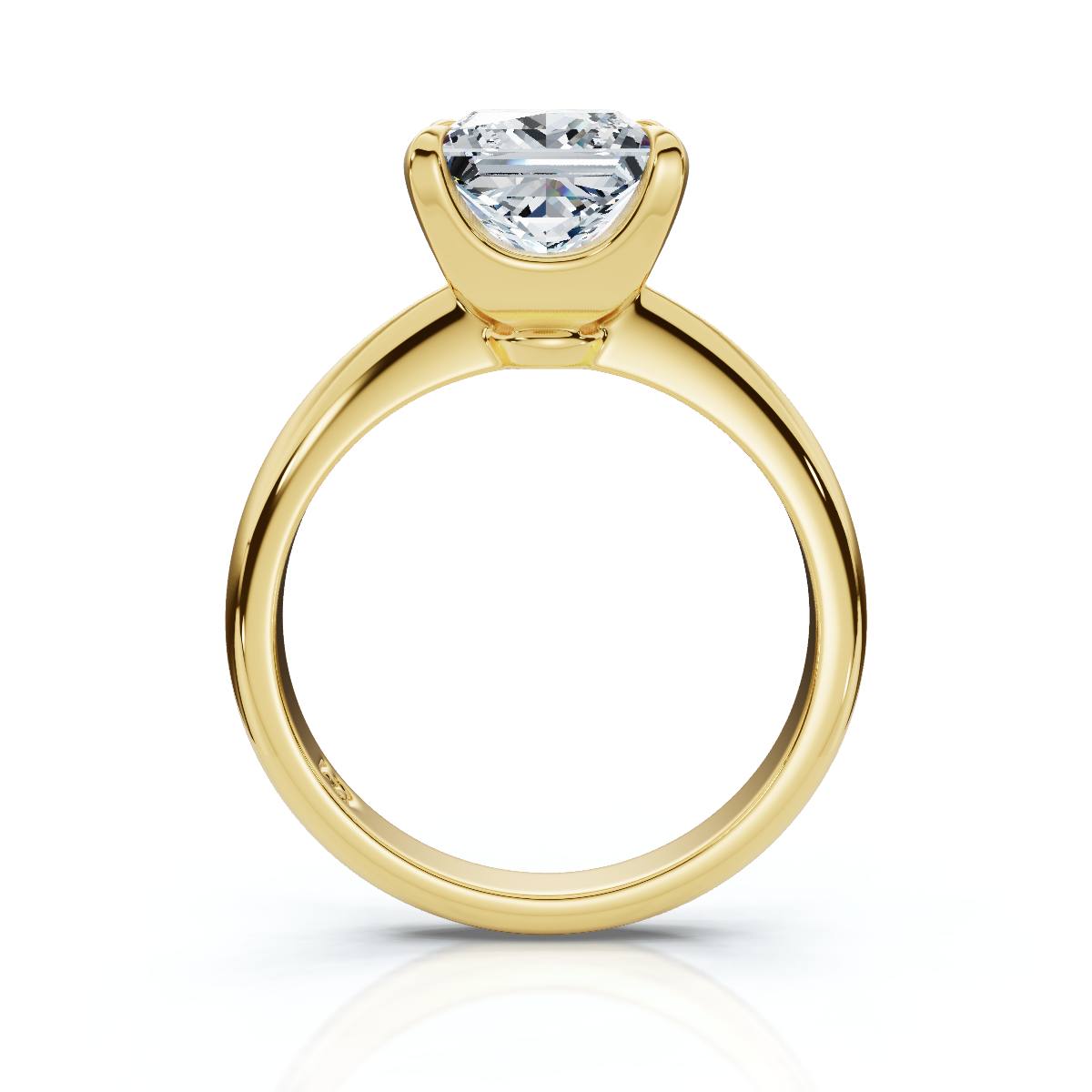 18K/Platinum Princess Cut Knife Edge