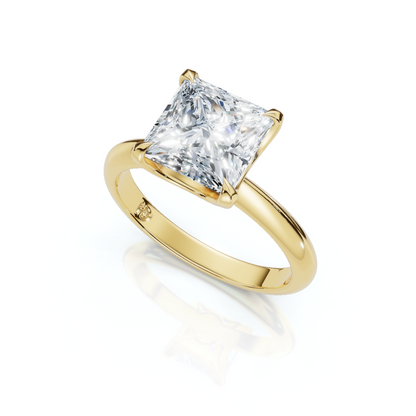 18K/Platinum Princess Cut Knife Edge