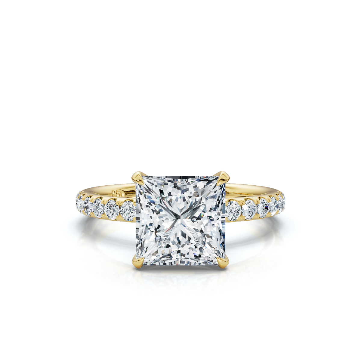 18K/Platinum Princess Cut Accented