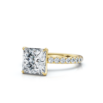 18K/Platinum Princess Cut Accented