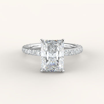 3.5 Carat Radiant Cut Diamond & 18K Accented Solitaire