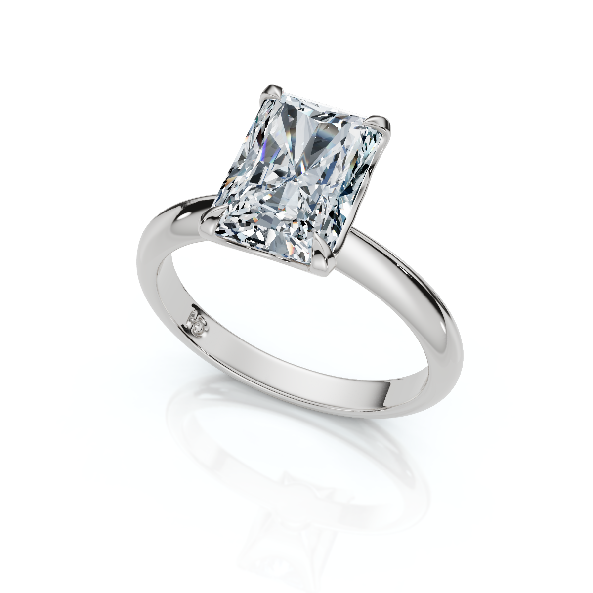 18K/Platinum Radiant Cut Knife Edge