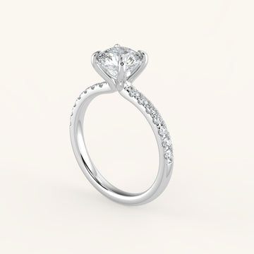 18K/Platinum Round Cut Accented