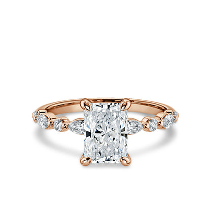 2 Carat Radiant Cut with Marquise & Round Accents