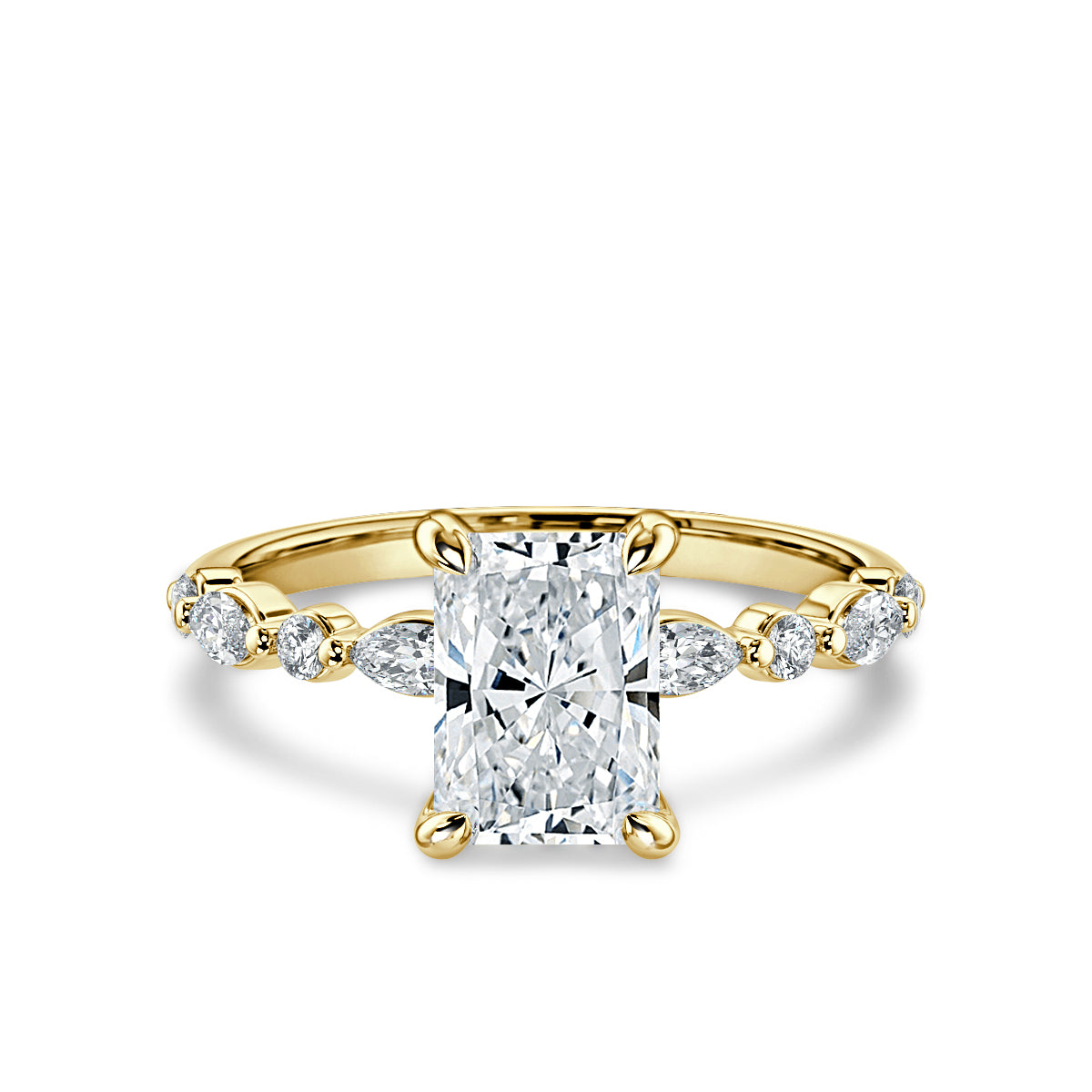 2 Carat Radiant Cut with Marquise & Round Accents