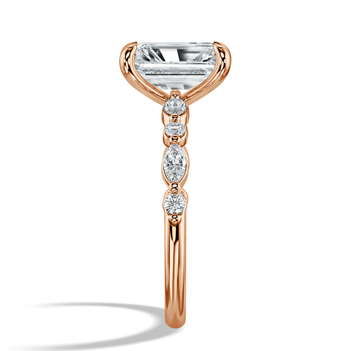 2 Carat Radiant Cut with Marquise & Round Accents