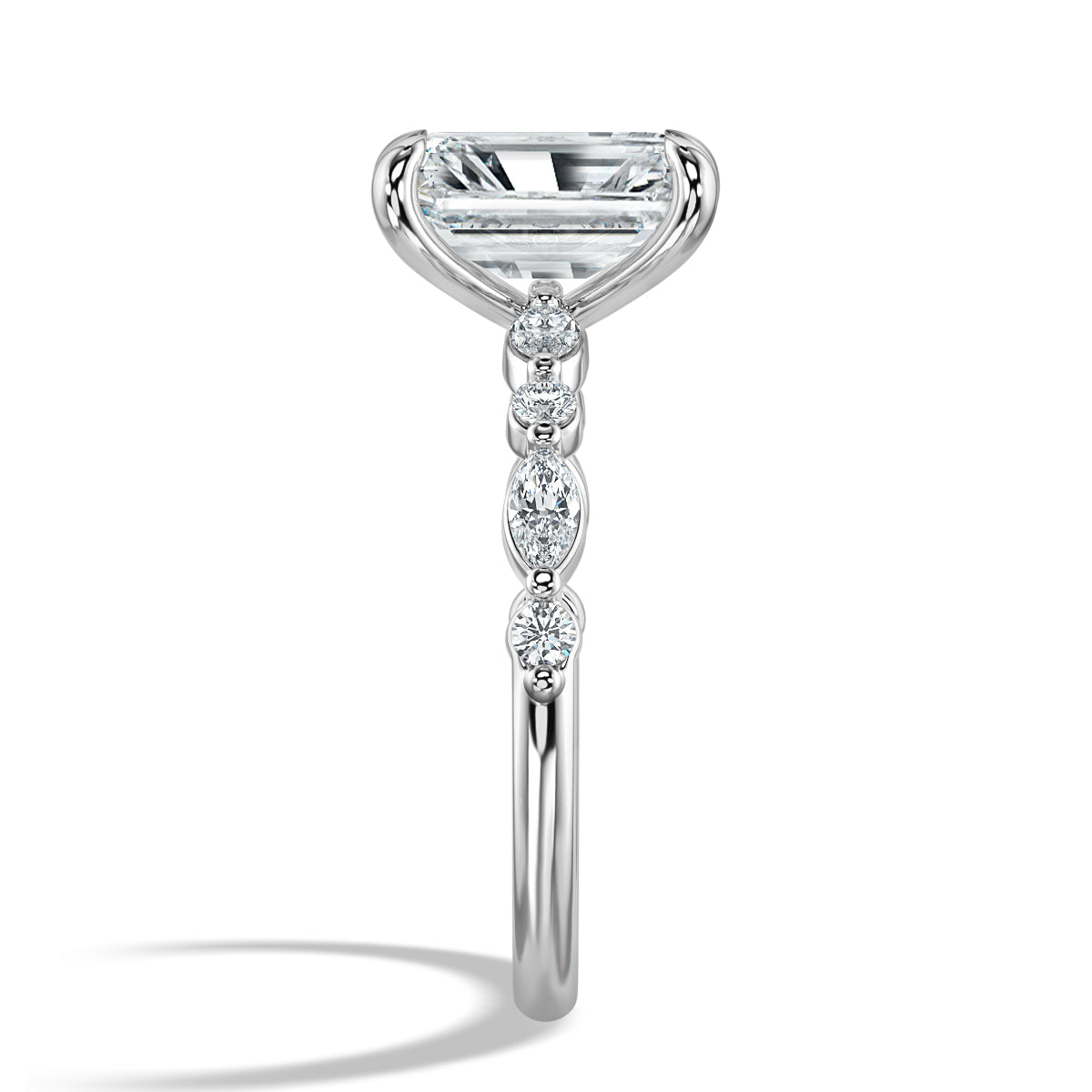 2 Carat Radiant Cut with Marquise & Round Accents