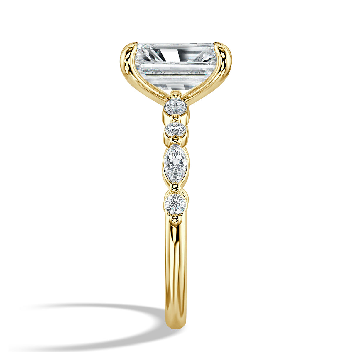 2 Carat Radiant Cut with Marquise & Round Accents