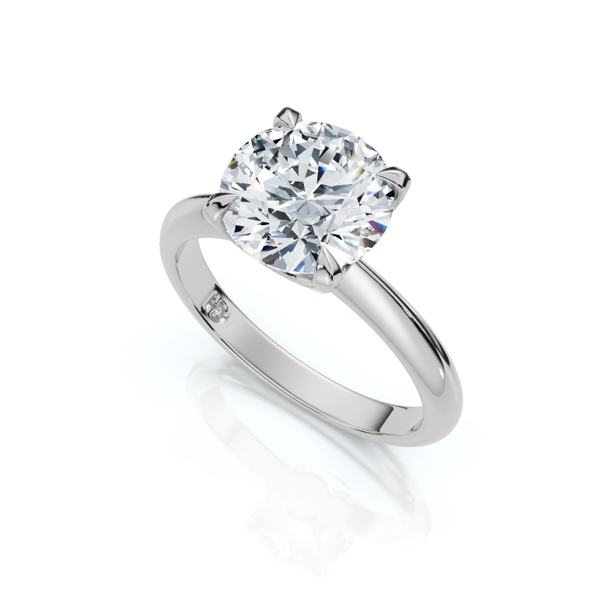 18K/Platinum Round Cut Knife Edge