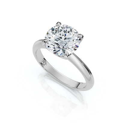 18K/Platinum Round Cut Knife Edge