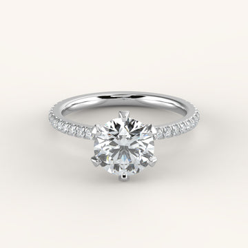 18K/Platinum Round Cut Accented