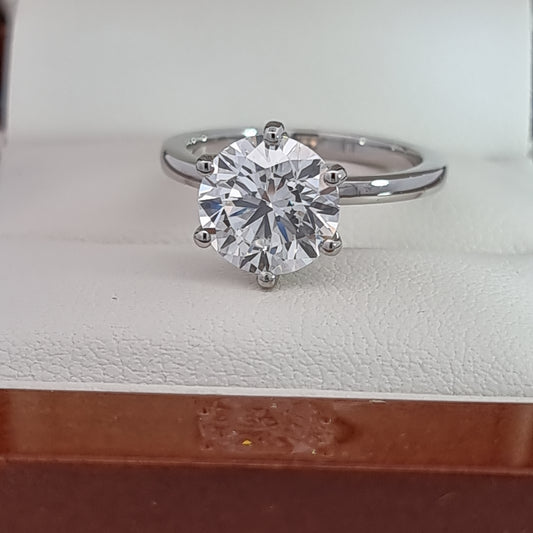 Save OVER 50%. BIG 3.03 Ct, D Colour, VVS2, LG Diamond in Solid Platinum Setting! “M”