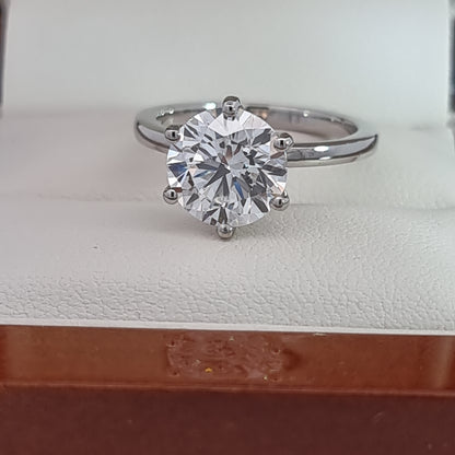 Save OVER 50%. BIG 3.03 Ct, D Colour, VVS2, LG Diamond in Solid Platinum Setting! “M”