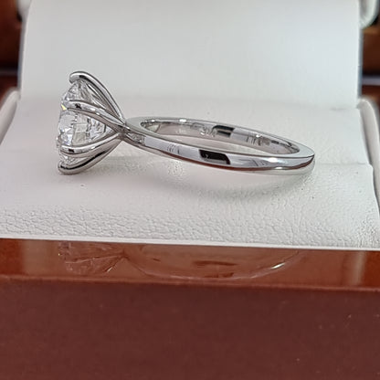 Save OVER 50%. BIG 3.03 Ct, D Colour, VVS2, LG Diamond in Solid Platinum Setting! “M”