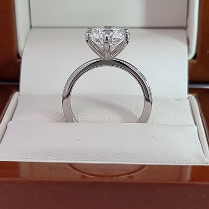 Save OVER 50%. BIG 3.03 Ct, D Colour, VVS2, LG Diamond in Solid Platinum Setting! “M”