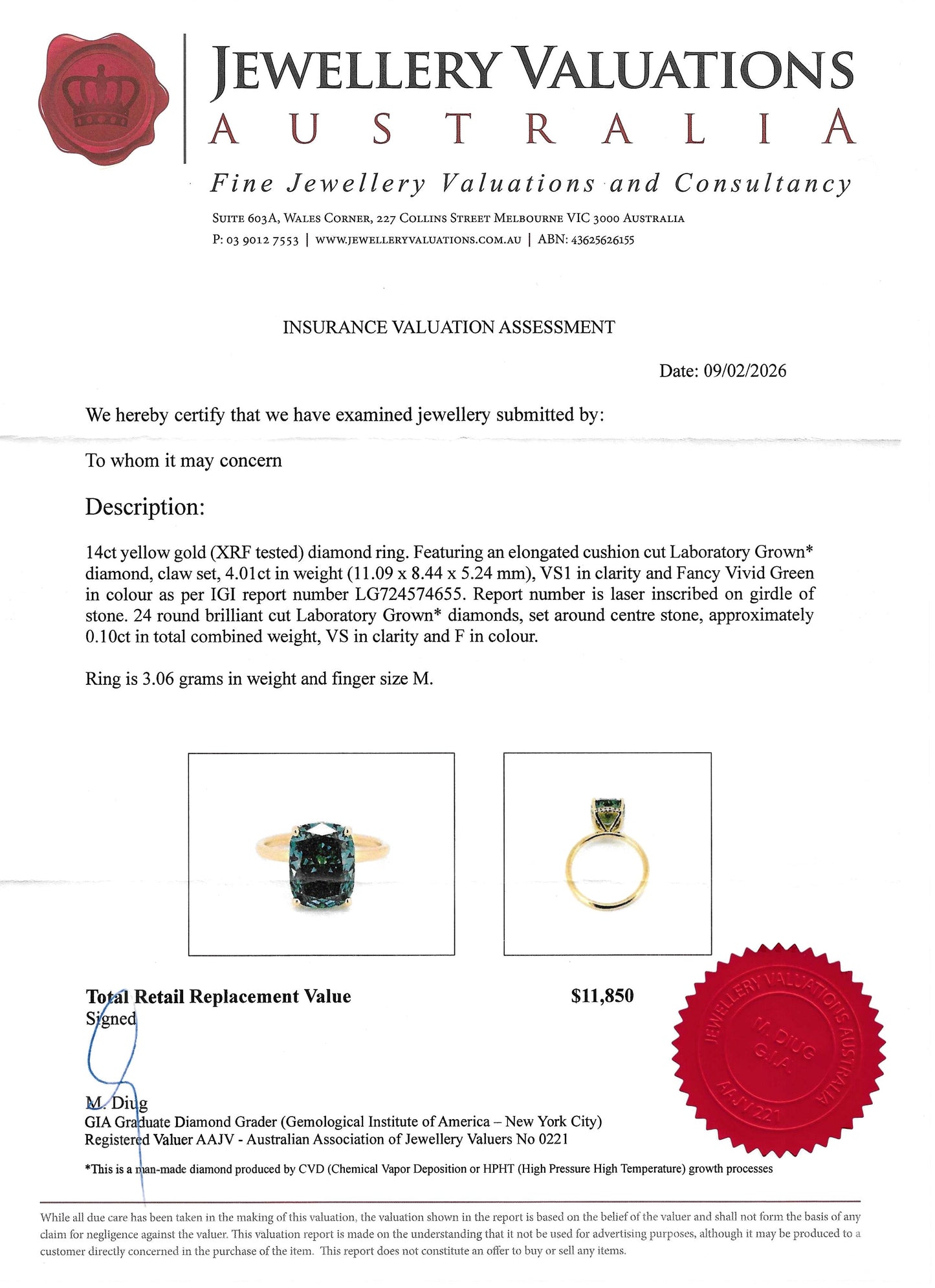 Captivating 4.01 Carat, Fancy Vivid Green Diamond in Yellow Gold Hidden Halo Setting!