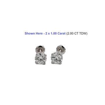 Captivating, IGI CERT, 18K, Lab Grown Diamond Studs: Select 1, 2 or 3 Carats