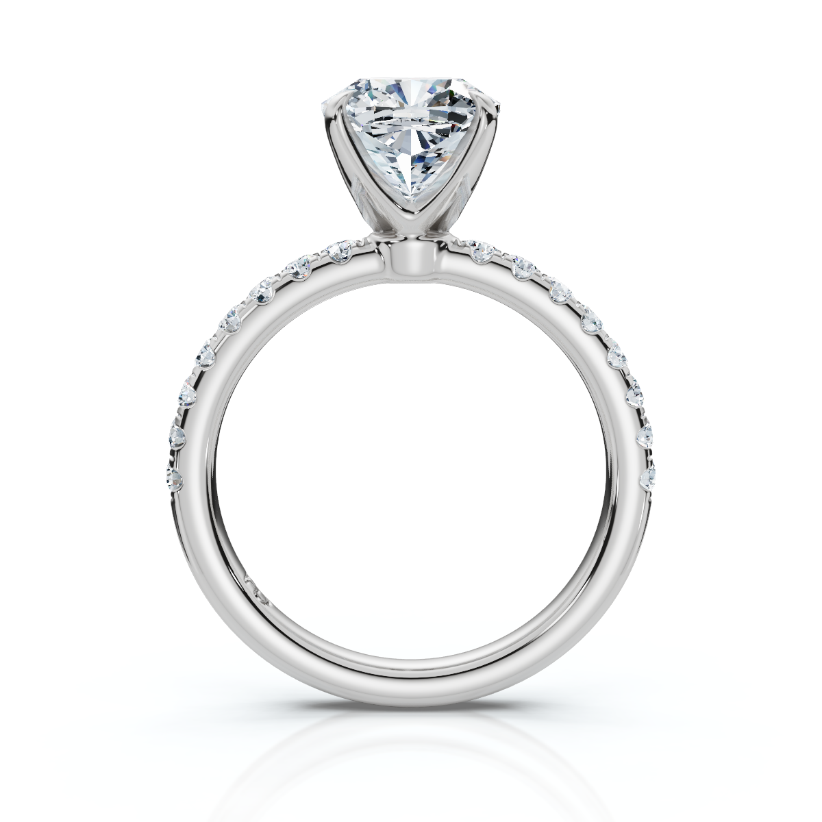 18K/Platinum Cushion Cut Accented