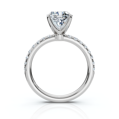 18K/Platinum Cushion Cut Accented