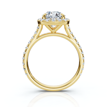 18K/Platinum Cushion Cut Accents & Halo