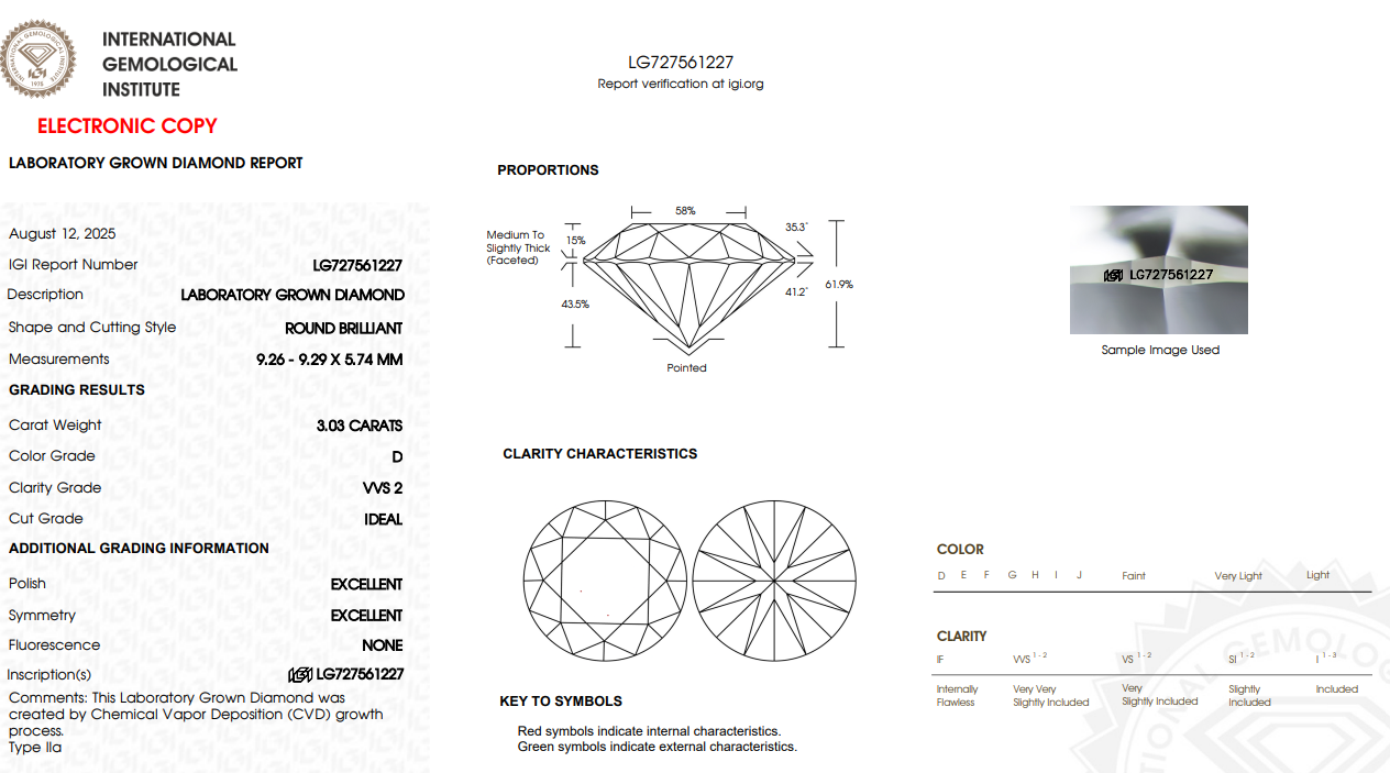 Platinum & 3.03 Carat D Colour, LG Diamond Engagement Ring. Ideal Cut!