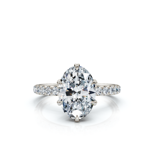 18K/Platinum Oval Cut Accented