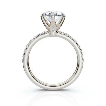 18K/Platinum Oval Cut Accented