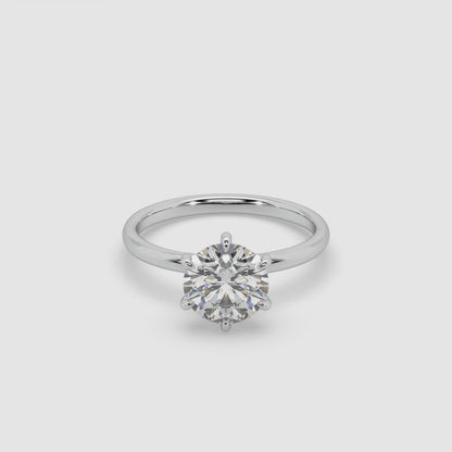 2.00 Carat Round Brilliant Cut Diamond Solitaire in White, Yellow or Rose Gold