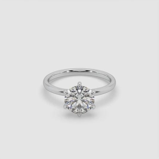 2.00 Carat Round Brilliant Cut Diamond Solitaire in White, Yellow or Rose Gold