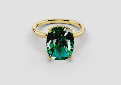 4 Carat Fancy Vivid Green Diamond with Hidden Halo