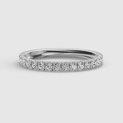 Half Round Wedding Ring with 2.2mm Accents