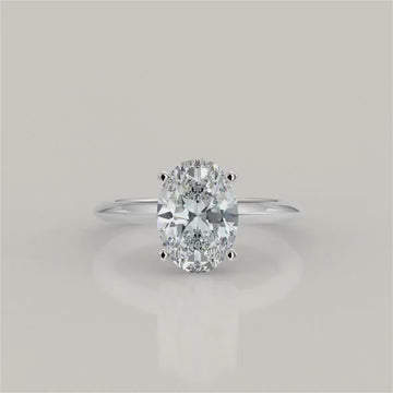 2.25 Carat Oval Diamond & 14K Knife Edge Solitaire