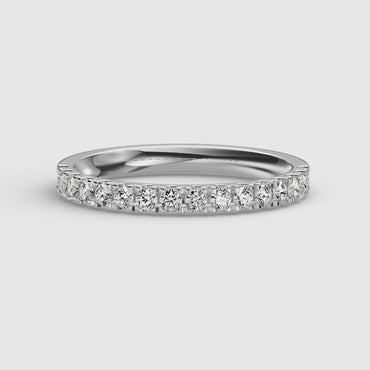 Half Round Wedding Ring with 1.8mm Accents