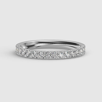 Half Round Wedding Ring with 1.8mm Accents