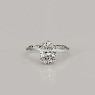 2.25 Carat Oval Diamond & 14K Hidden Halo Setting