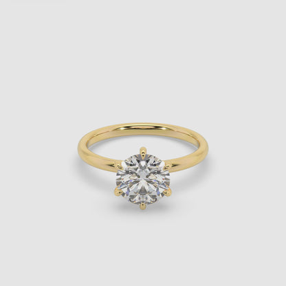 2.00 Carat Round Brilliant Cut Diamond Solitaire in White, Yellow or Rose Gold