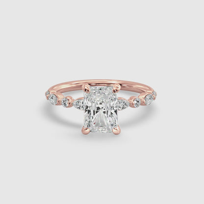 2 Carat Radiant Cut with Marquise & Round Accents