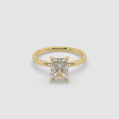 2.00 Carat Radiant Cut Diamond Solitaire in 14K White, Yellow or Rose Gold