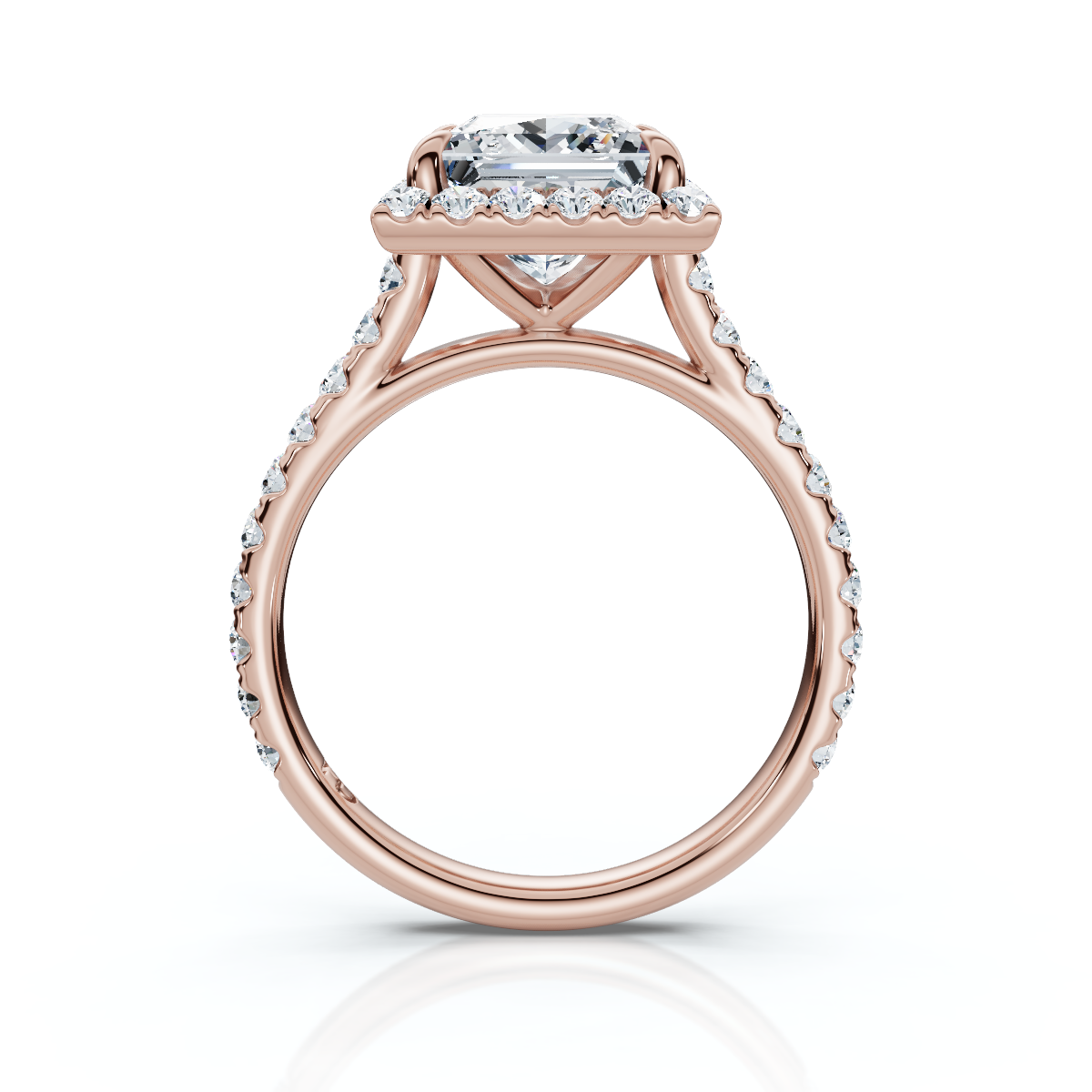 18K/Platinum Princess Cut Accents & Halo