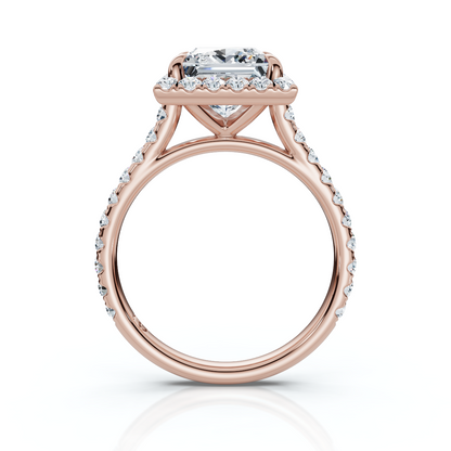 18K/Platinum Princess Cut Accents & Halo