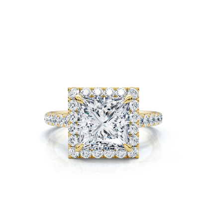 18K/Platinum Princess Cut Accents & Halo