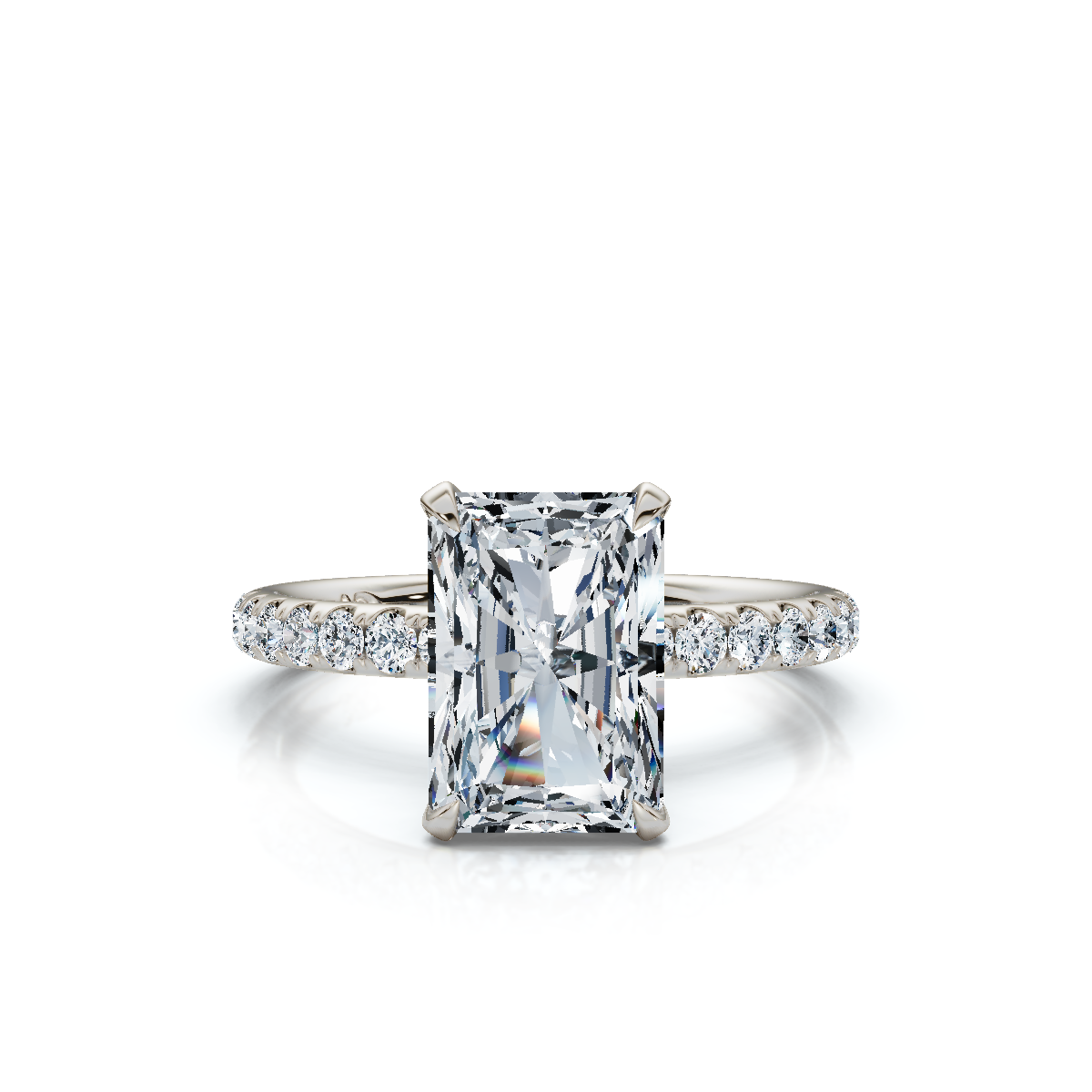 18K/Platinum Radiant Cut Accented